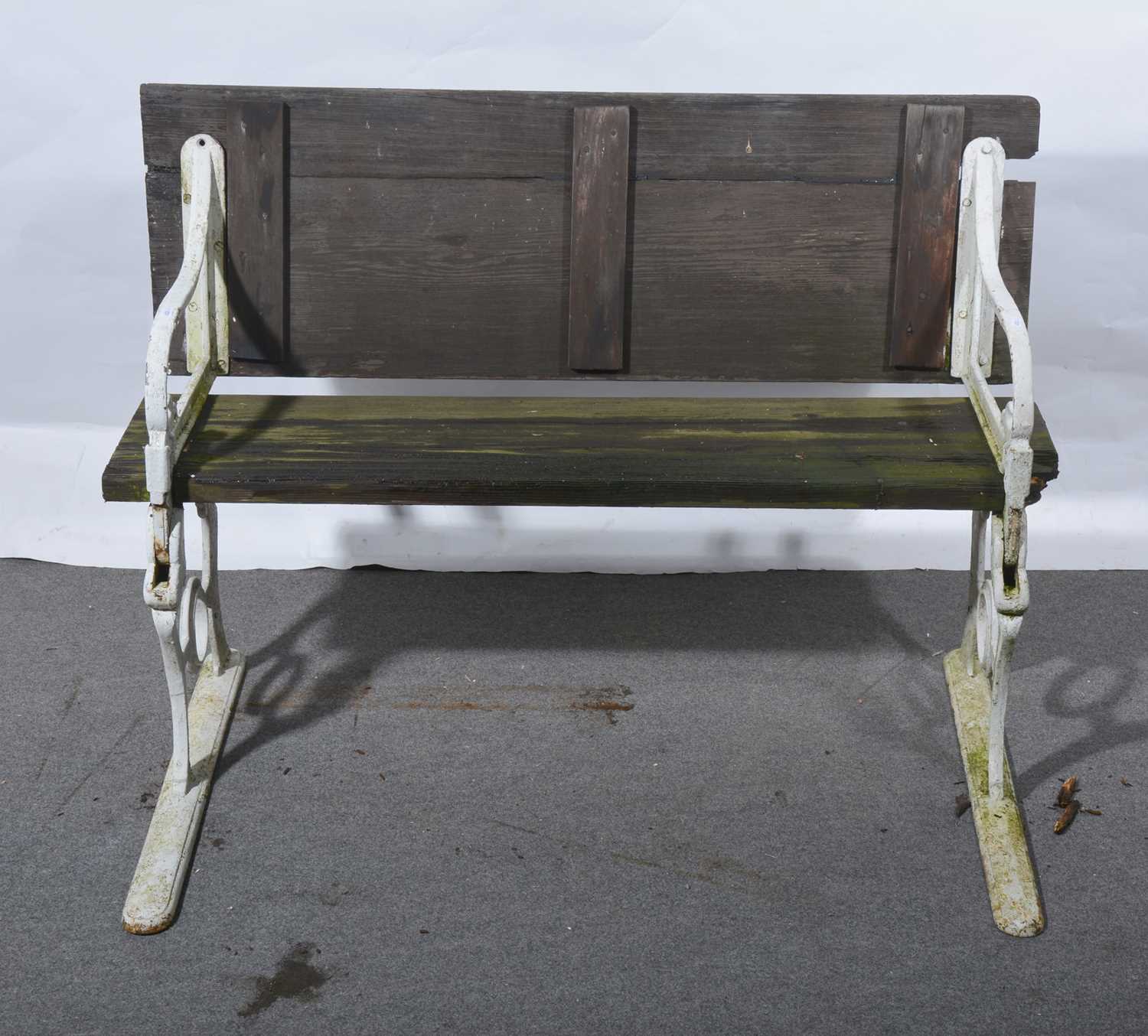 Lot 489 - Pair of cast iron folding benches