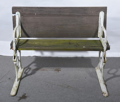 Lot 489 - Pair of cast iron folding benches