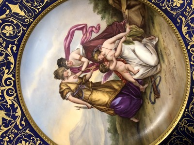 Lot 29 - Pair of Vienna cabinet plates and a Meissen cabinet plate