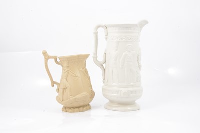 Lot 41 - Stoneware Three Soldiers jug and a Loyal Volunteers jug