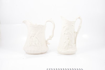 Lot 45 - Parian Resting Putti jug and a Paul et Virginie jug