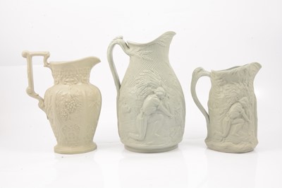 Lot 60 - Stoneware Gleaner jug, Harvest jug and a Hops & Barley jug