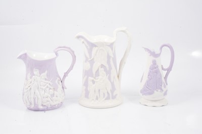 Lot 67 - Parian Camel jug, Naomi jug and Battle of Acra jug