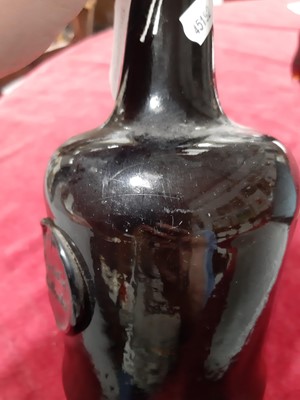 Lot 1 - George III olive green glass wine bottle
