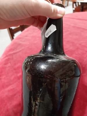 Lot 1 - George III olive green glass wine bottle