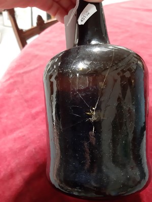 Lot 1 - George III olive green glass wine bottle