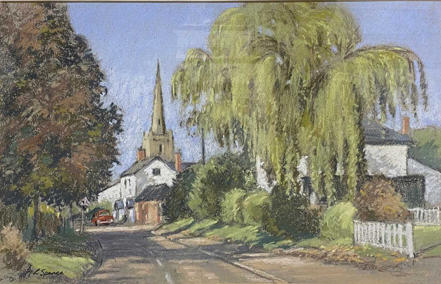 Lot 328 - Lawrence 'Lol' Spence - Stoughton, a similar scene, and another village landscape.