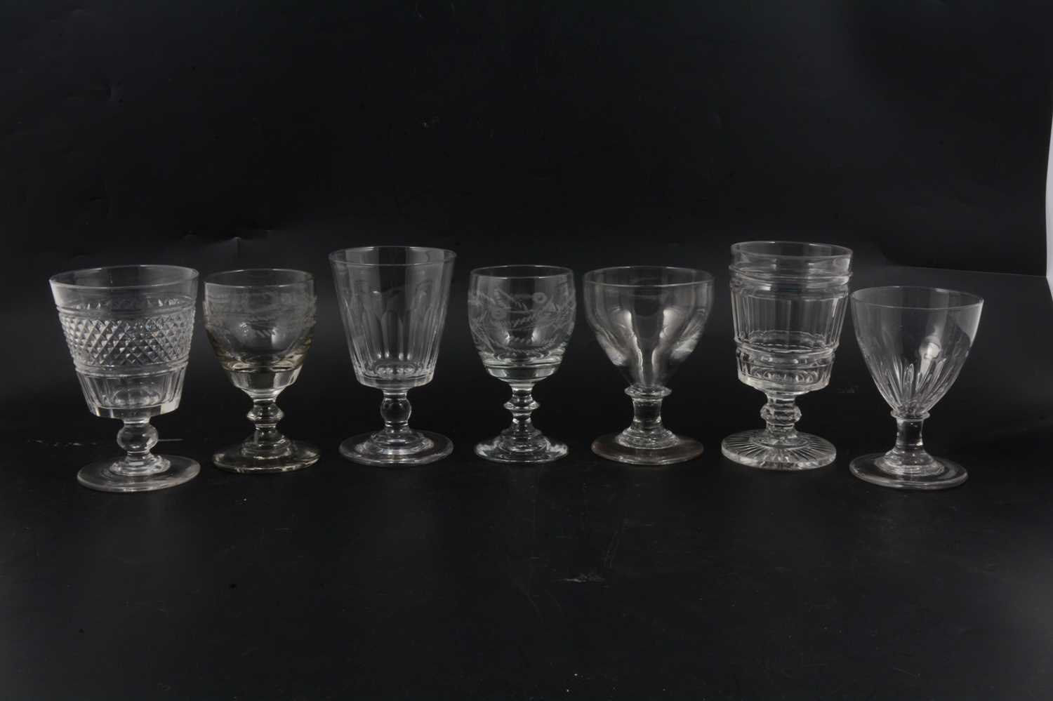 Lot 17 - Seven glass rummers