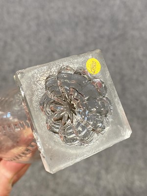 Lot 21 - Pair of Regency glass salts, vinegar bottle and patty pan