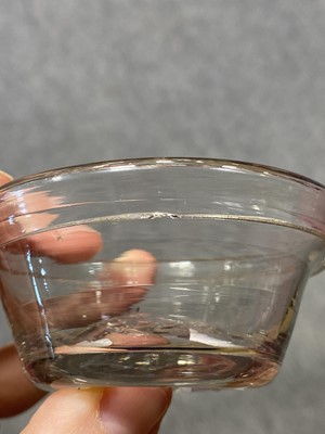 Lot 21 - Pair of Regency glass salts, vinegar bottle and patty pan