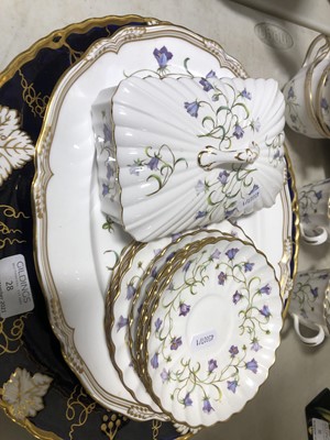 Lot 35 - Spode Campanula tea service, Royal Crown Derby charger and a Spode mask jug.