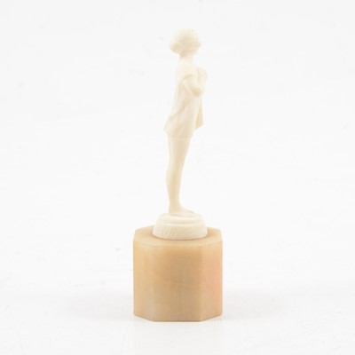 Lot 1016 - Louis Sasson, an Art Deco carved ivory sculpture of a woman