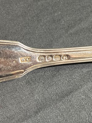 Lot 53 - Matched canteen of Fiddle Thread and Shell pattern cutlery, William Chawner, London 1829-30, and others