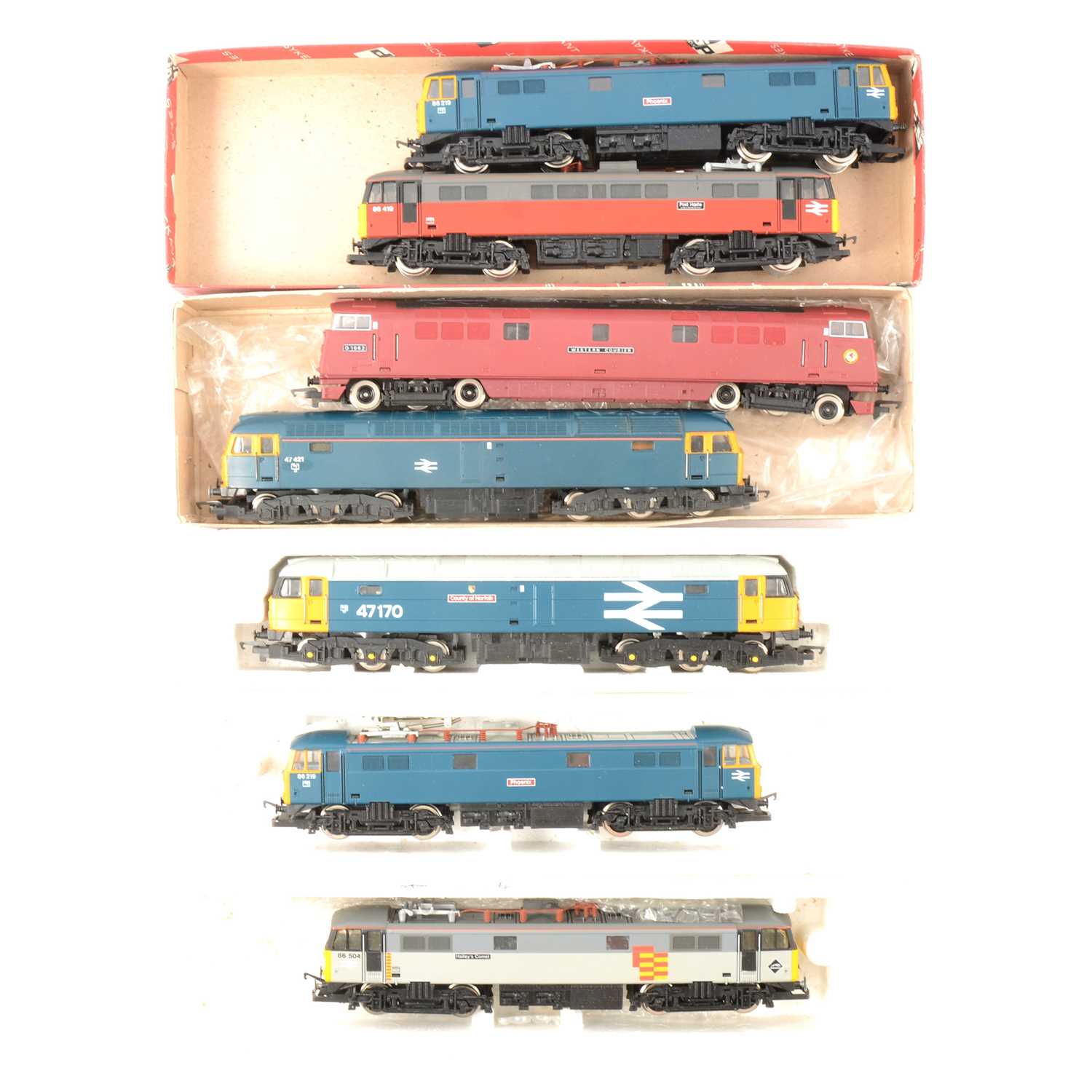 Lot 128 - Seven Hornby OO gauge model railway diesel locomotives, all loose.