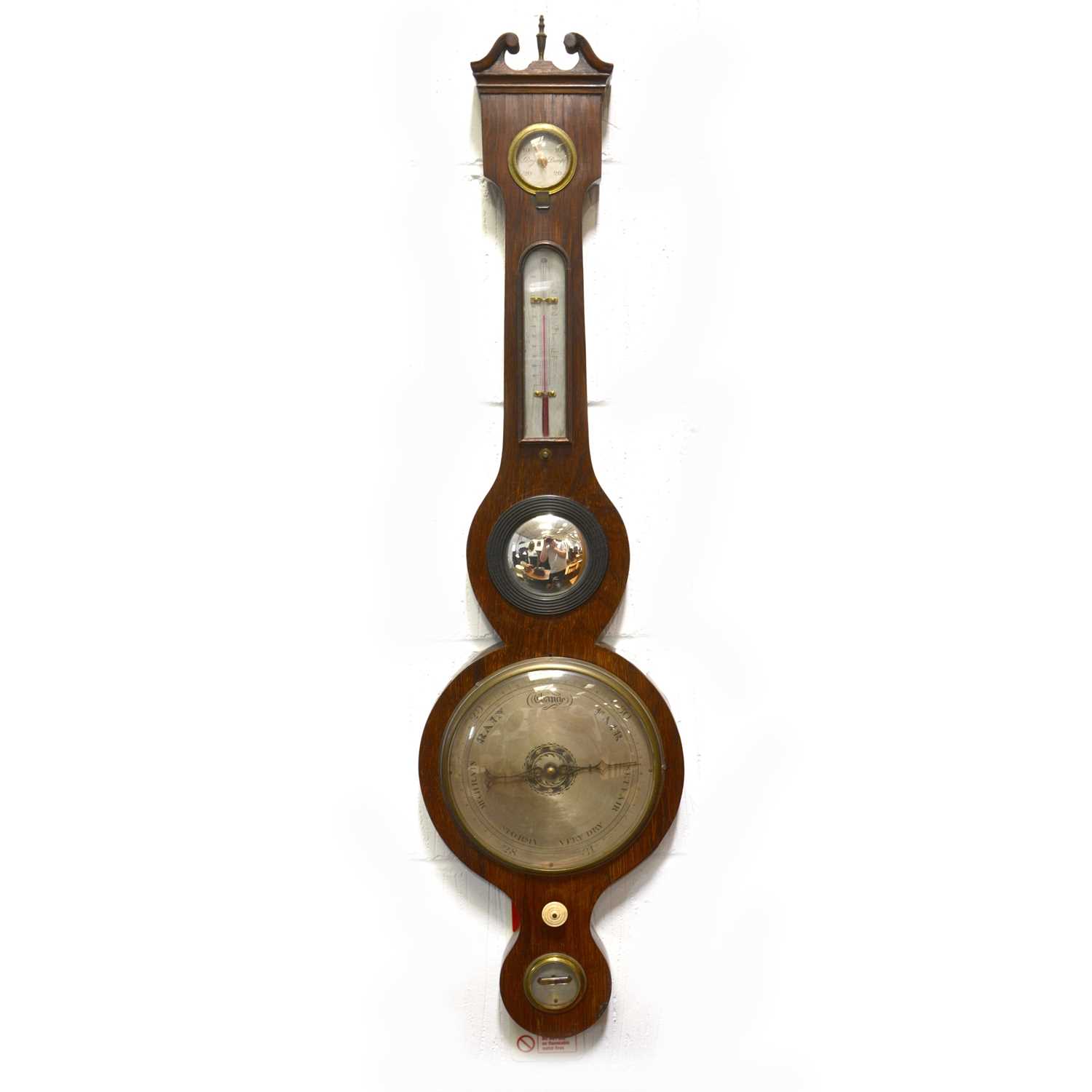 Lot 405 - Victorian rosewood banjo barometer