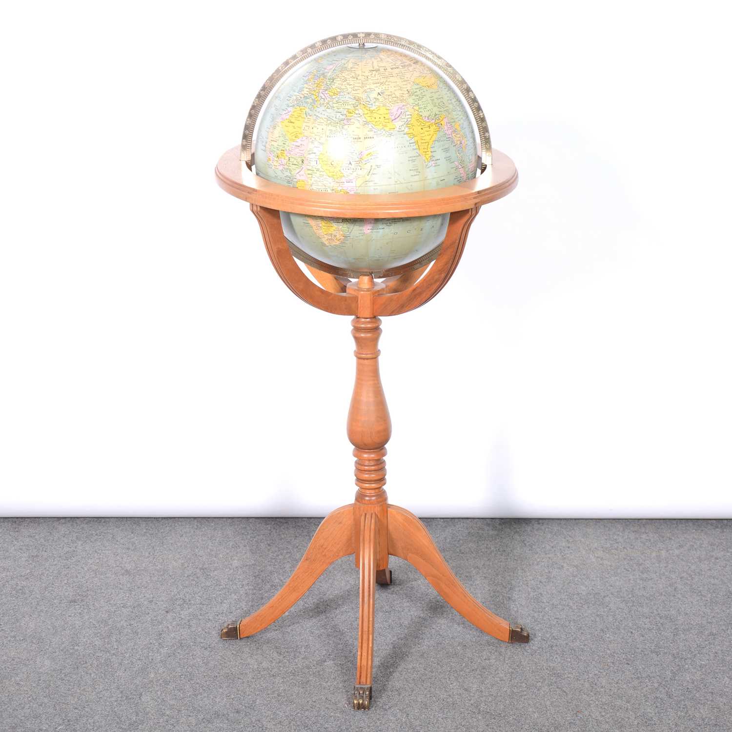 Lot 410 - Schatz Royal Mariner clock and barometer and a modern globe