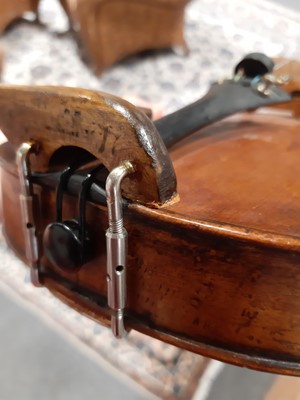 Lot 140 - A violin in case, no label, no bow.