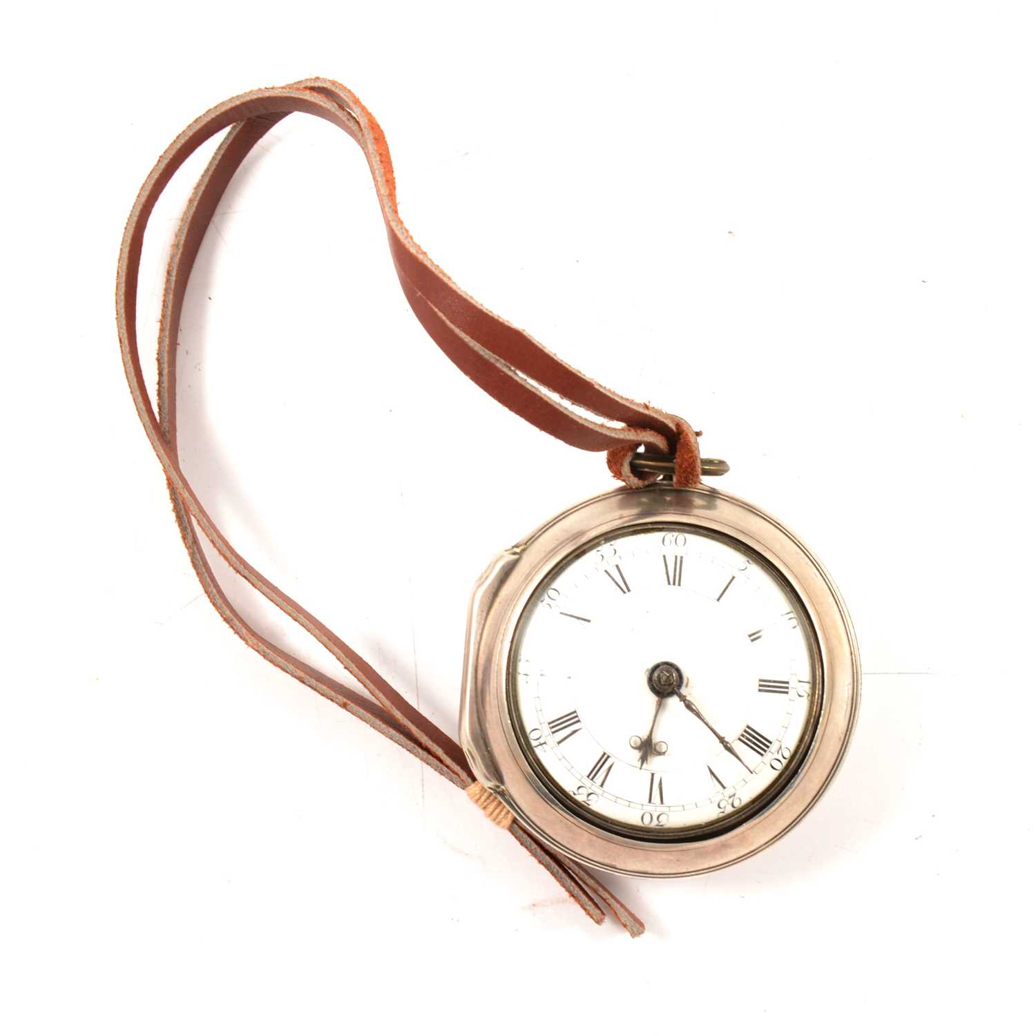 Lot 74 - Silver pair cased pocket watch