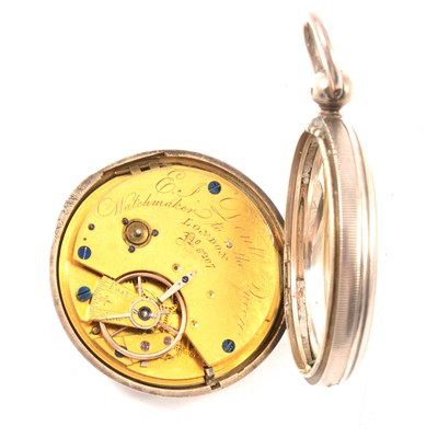 Lot 76 - Three silver open faced pocket watch, keywind movements by Dent