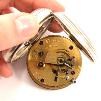 Lot 78 - Four silver cased open faced pocket watches, keywind movements