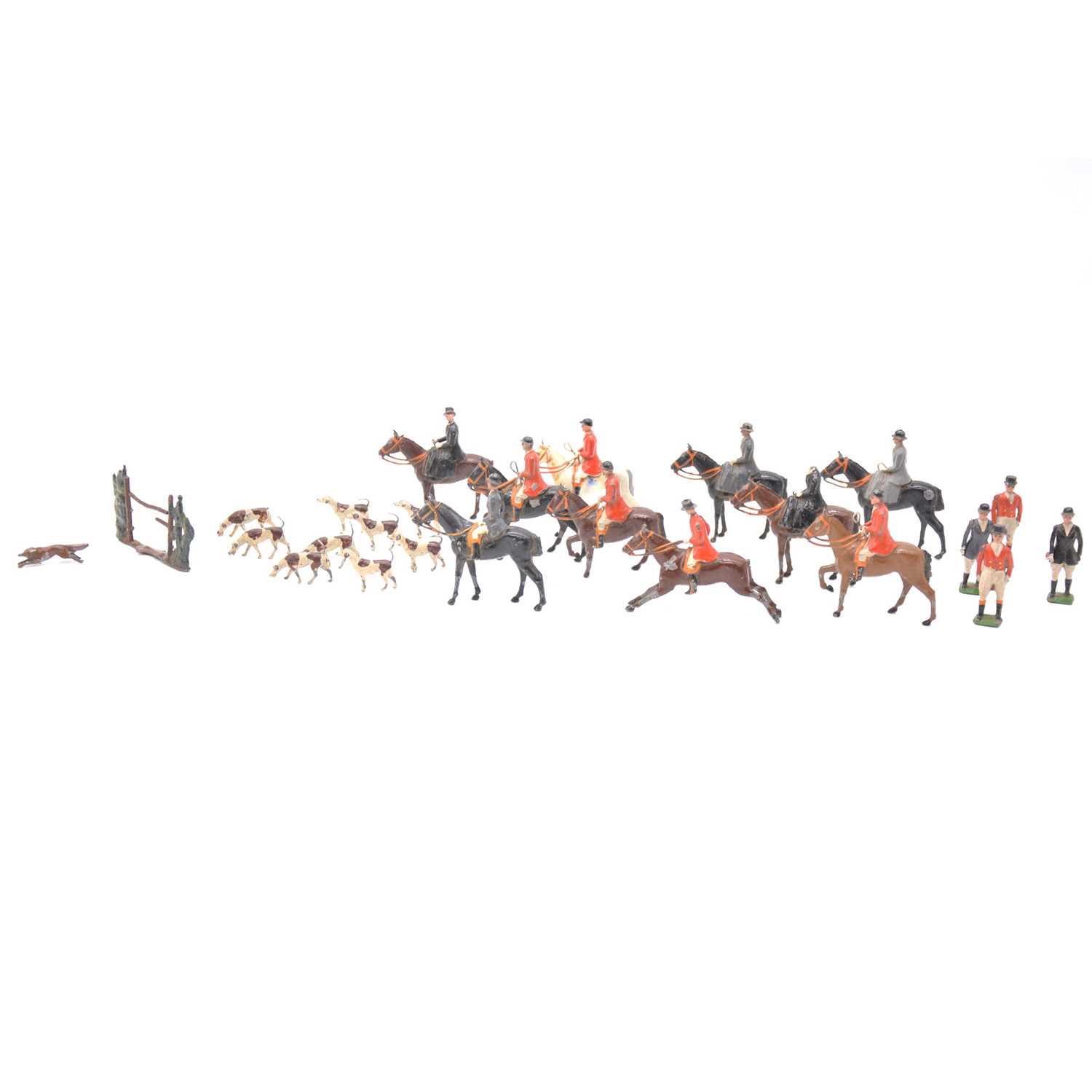 Lot 1035 - Britains Toys lead painted hunting figures.