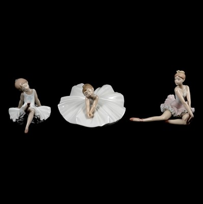 Lot 22 - Eight Lladro and Nao Ballerina figurines.