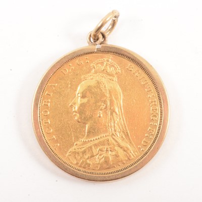 Lot 133 - A Gold Full Sovereign Coin pendant.