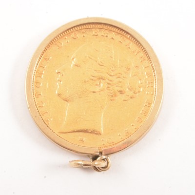 Lot 134 - A Gold Full Sovereign Coin pendant.