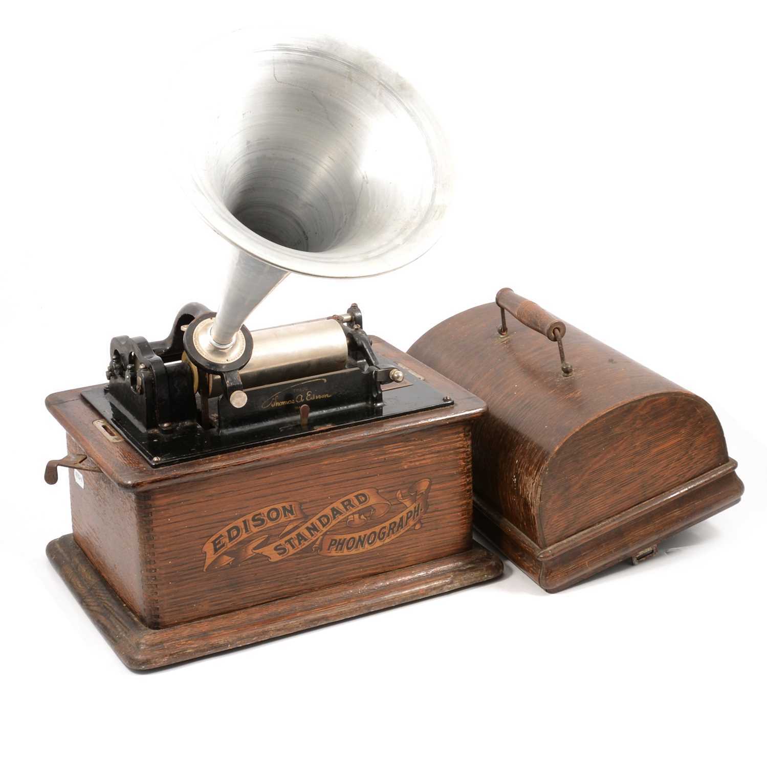 Lot 144 - Edison Standard Phonograph and two boxes of cylinders
