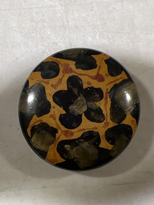 Lot 200 - Mauchline ware, a flattened circular box and cover
