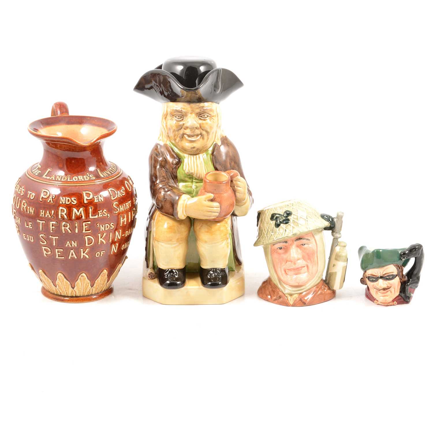 Lot 98 - Assorted Royal Doulton character jugs, Doulton Lambeth stoneware, etc