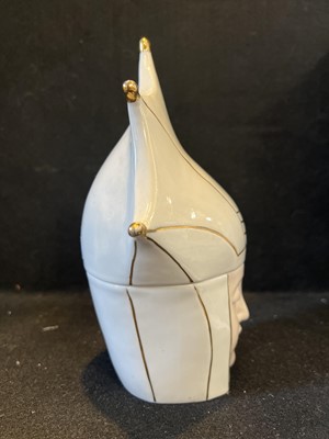 Lot 5 - Art Deco porcelain figural bonbonnier, signed Robj