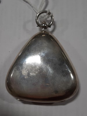 Lot 310 - Victorian silver triangular triple Sovereign coin case