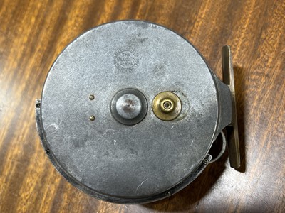 Lot 222 - Samuel Allcock & Co, a vintage double ventilated 'The Allcock Aerial' fly fishing centre pin reel