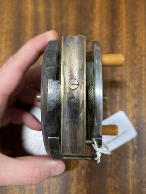 Lot 222 - Samuel Allcock & Co, a vintage double ventilated 'The Allcock Aerial' fly fishing centre pin reel