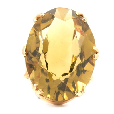 Lot 1 - A 1960’s large smoky quartz dress ring.