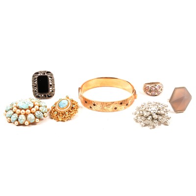 Lot 444 - Vintage, modern silver and costume jewellery.
