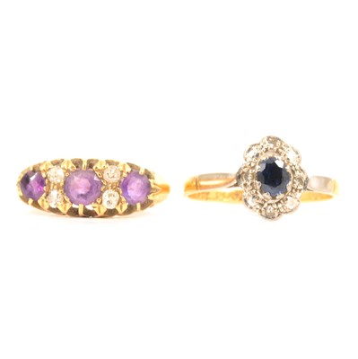Lot 7 - Four gemset rings.