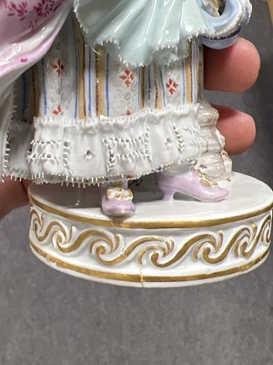 Lot 13 - Pair of Meissen porcelain figures, after Acier
