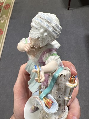 Lot 13 - Pair of Meissen porcelain figures, after Acier