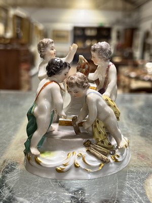 Lot 11 - Meissen porcelain group, Winter