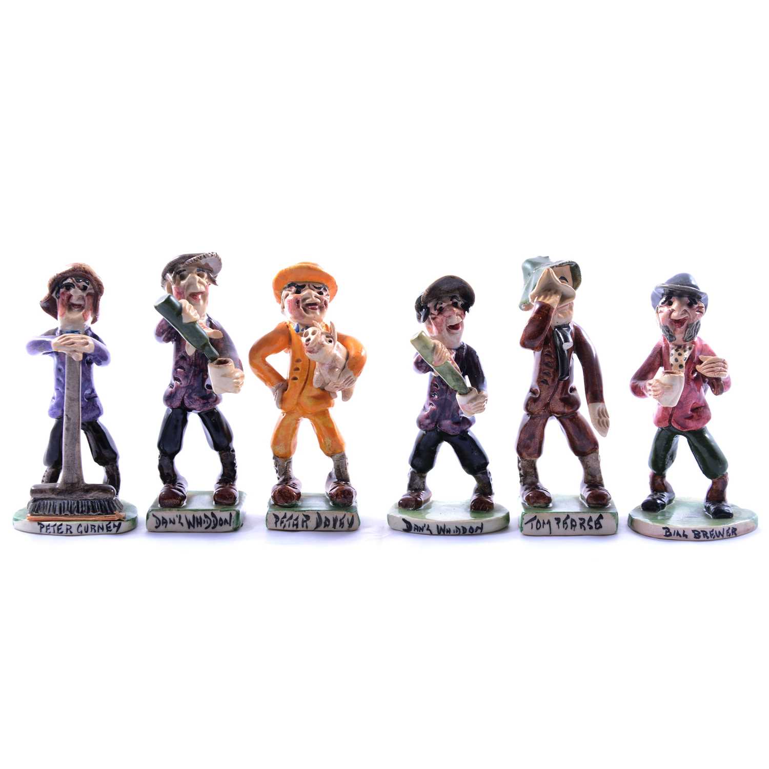 Lot 46 - Will Young for Runnaford Pottery, a collection of fourteen Widecombe Fair figures