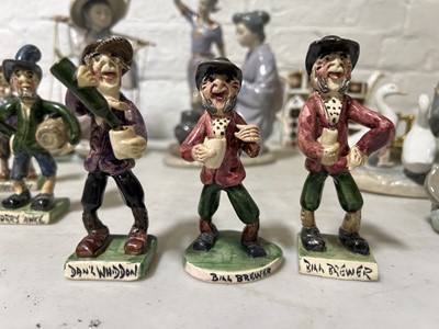 Lot 46 - Will Young for Runnaford Pottery, a collection of fourteen Widecombe Fair figures