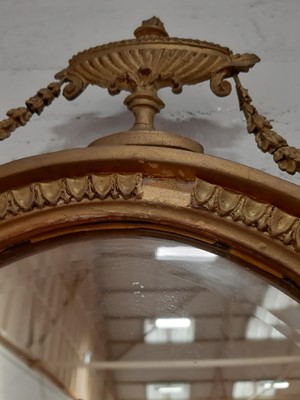 Lot 36 - Early 19th century needlework panel in a gilt frame, mirror, and a brass and onyx candelabra
