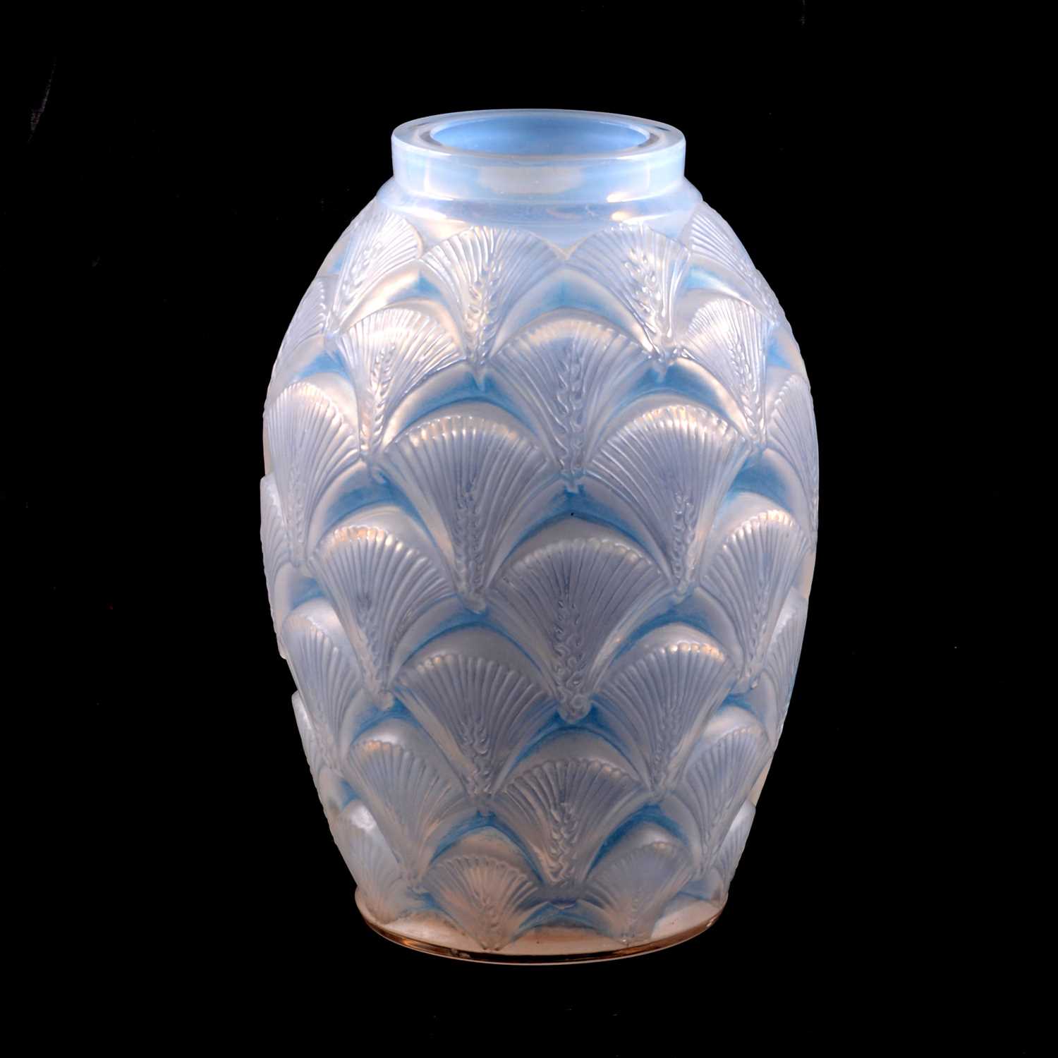 Lot 14 - Rene Lalique 'Herblay' design opalescent glass vase