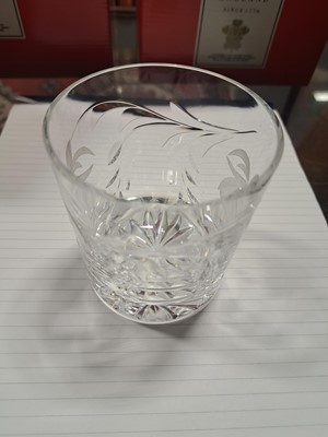 Lot 62 - Royal Brierley Crystal glassware, Ronald Stennett Wilson Wedgwood decanter, boxed plated dish