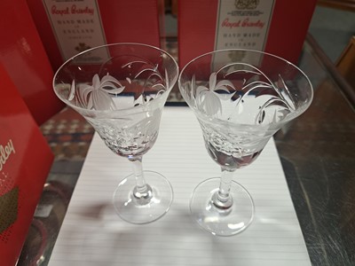 Lot 62 - Royal Brierley Crystal glassware, Ronald Stennett Wilson Wedgwood decanter, boxed plated dish