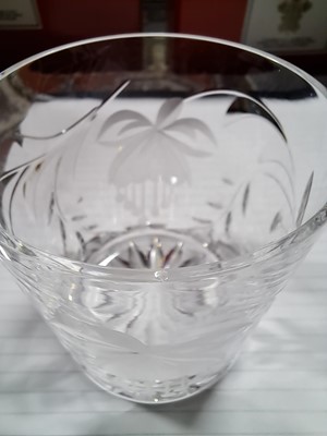 Lot 62 - Royal Brierley Crystal glassware, Ronald Stennett Wilson Wedgwood decanter, boxed plated dish