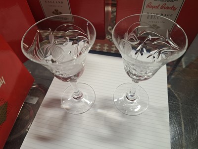 Lot 62 - Royal Brierley Crystal glassware, Ronald Stennett Wilson Wedgwood decanter, boxed plated dish