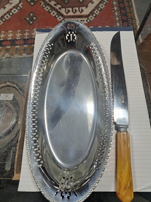 Lot 62 - Royal Brierley Crystal glassware, Ronald Stennett Wilson Wedgwood decanter, boxed plated dish